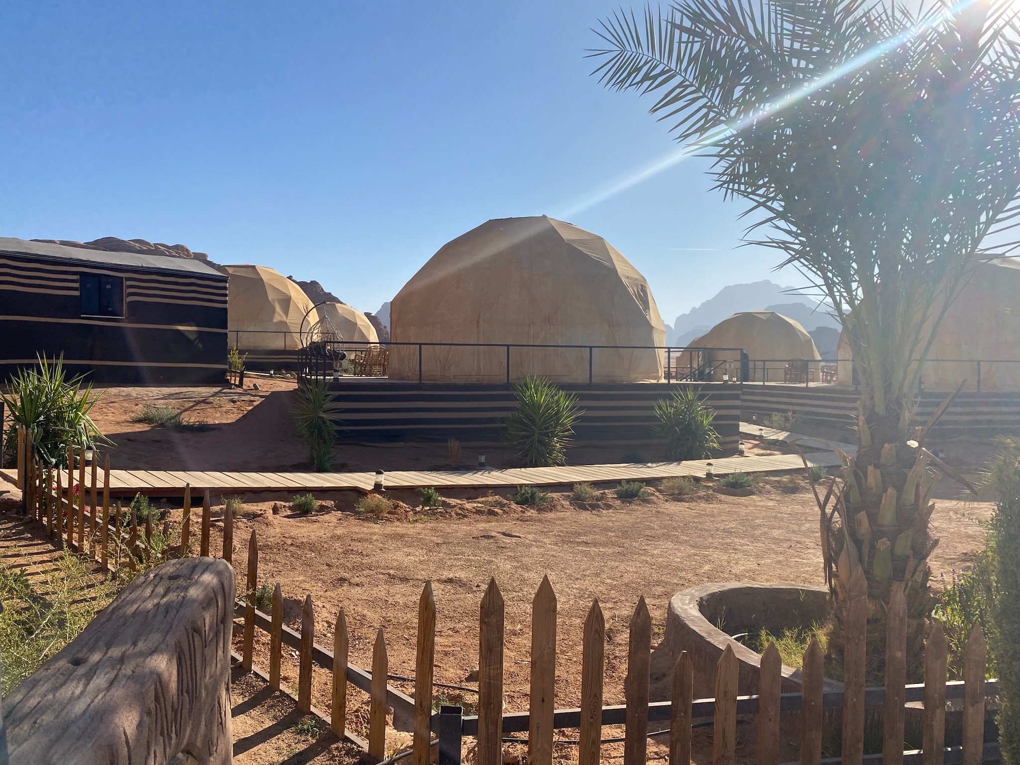 The bubble tents at the camp